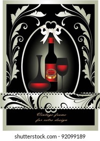 Vector invitation card. Restaurant classic menu design