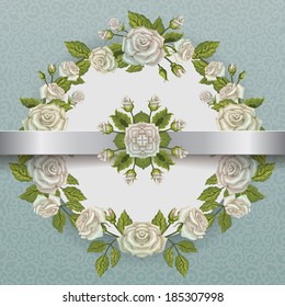 Vector invitation card with rose 