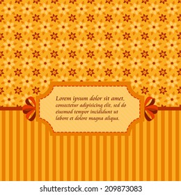 Vector invitation card with seamless floral wallpaper pattern with space for text, seamless patterns in swatch menu 