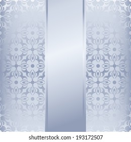vector invitation card with shiny background and silver ribbon