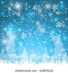 Vector invitation card with snowflakes. Happy New Year & Merry Christmas invitation card. Nice template for your designs. 