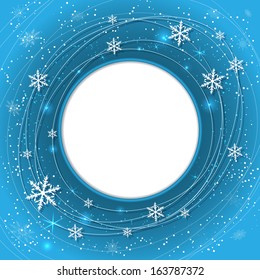 Vector invitation card with snowflakes. New Year invitation card. Nice template for your designs.