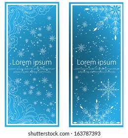 Vector invitation card with snowflakes. New Year invitation card. Nice template for your designs.