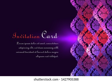 Vector of invitation card template, background and frame border. Thai art vintage illustration Design