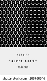 Vector invitation card or ticket, monochrome geometric pattern templates. Ideal for Save The Date, tickets, anniversary date, birthday cards, invitations.