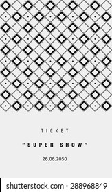 Vector invitation card or ticket, monochrome geometric pattern templates. Ideal for Save The Date, tickets, anniversary date, birthday cards, invitations.