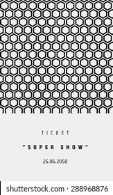 Vector invitation card or ticket, monochrome geometric pattern templates. Ideal for Save The Date, tickets, anniversary date, birthday cards, invitations.