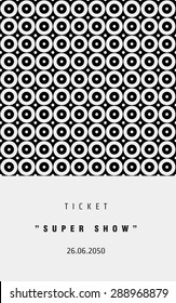 Vector invitation card or ticket, monochrome geometric pattern templates. Ideal for Save The Date, tickets, anniversary date, birthday cards, invitations.