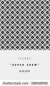 Vector invitation card or ticket, monochrome geometric pattern templates. Ideal for Save The Date, tickets, anniversary date, birthday cards, invitations.