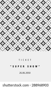 Vector invitation card or ticket, monochrome geometric pattern templates. Ideal for Save The Date, tickets, anniversary date, birthday cards, invitations.