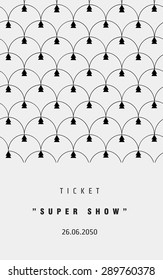 Vector invitation card or ticket, monochrome geometric pattern templates. Ideal for Save The Date, tickets, anniversary date, birthday cards, invitations.
