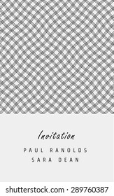 Vector invitation card or ticket, monochrome geometric pattern templates. Ideal for Save The Date, tickets, anniversary date, birthday cards, invitations.