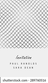 Vector invitation card or ticket, monochrome geometric pattern templates. Ideal for Save The Date, tickets, anniversary date, birthday cards, invitations.
