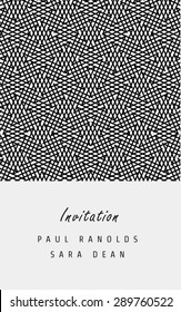 Vector invitation card or ticket, monochrome geometric pattern templates. Ideal for Save The Date, tickets, anniversary date, birthday cards, invitations.