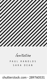 Vector invitation card or ticket, monochrome geometric pattern templates. Ideal for Save The Date, tickets, anniversary date, birthday cards, invitations.