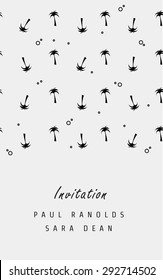 Vector invitation card or ticket, monochrome geometric pattern templates. Ideal for Save The Date, tickets, anniversary date, birthday cards, invitations.