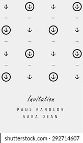 Vector invitation card or ticket, monochrome geometric pattern templates. Ideal for Save The Date, tickets, anniversary date, birthday cards, invitations.