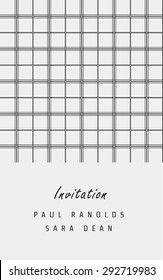 Vector invitation card or ticket, monochrome geometric pattern templates. Ideal for Save The Date, tickets, anniversary date, birthday cards, invitations.