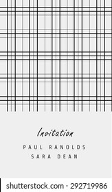 Vector invitation card or ticket, monochrome geometric pattern templates. Ideal for Save The Date, tickets, anniversary date, birthday cards, invitations.