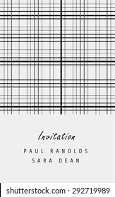 Vector invitation card or ticket, monochrome geometric pattern templates. Ideal for Save The Date, tickets, anniversary date, birthday cards, invitations.