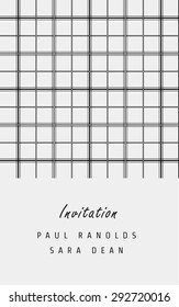 Vector invitation card or ticket, monochrome geometric pattern templates. Ideal for Save The Date, tickets, anniversary date, birthday cards, invitations.