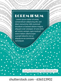 Vector invitation card with wavy dot abstract background and simple frame with text