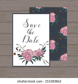 Vector invitation card. Wedding collection