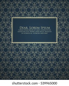 Vector invitation, cards with ethnic arabesque elements. Arabesque style design. Elegant floral abstract ornaments. Front and back side of card. Business cards. eps10