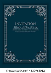 Vector invitation, cards with ethnic arabesque elements. Arabesque style design. Elegant floral abstract ornaments. Front and back side of card. Business cards. eps10