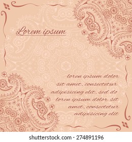 Vector Invitation cards. Vintage decorative elements. Hand drawn background.
