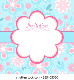 Vector invitation design with flowers