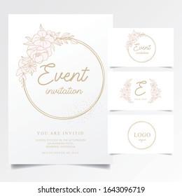 vector invitation with feminine style ready to print