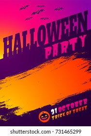 Vector invitation fof Halloween party. Vector vintage card for Halloween party.