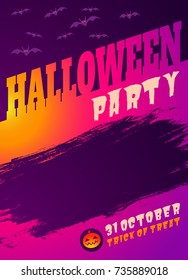 Vector invitation fof Halloween party. Vector vintage card for Halloween party