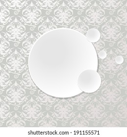 vector invitation or greeting card with damask ornament and a place for text