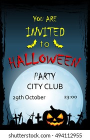 vector invitation to halloween party