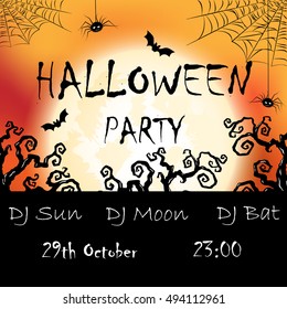 vector invitation to halloween party