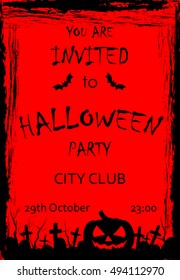 vector invitation to halloween party