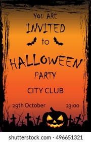 vector invitation to halloween party