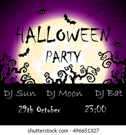 vector invitation to halloween party