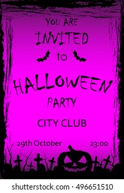 vector invitation to halloween party