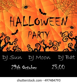 vector invitation to halloween party
