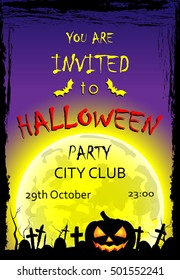 vector invitation to halloween party