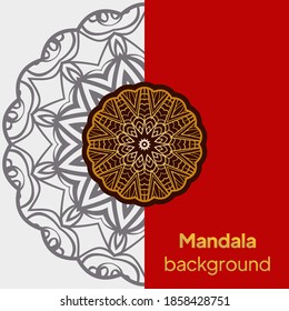 vector invitation with mandala design element. Outline flower mandala. decorative ornament. floral design element.