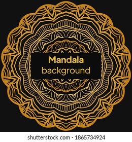 vector invitation with mandala design element. Outline flower mandala. decorative ornament. floral design element.