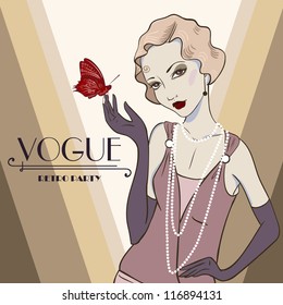 The Vector invitation on Fashionable a retro Party