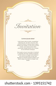 Vector Invitation Template Background Frame Border Stock Vector ...