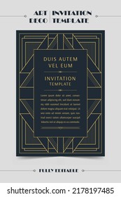 Vector invitation template in classical art deco style, luxury invitation template Vector invitation template in classical art deco style, luxury invitation template