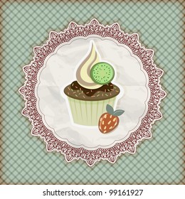 vector invitation template with cupcake
