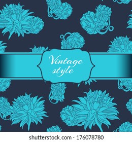 Vector invitation template with floral background.